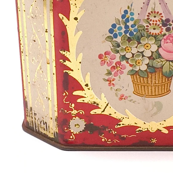 Vintage Gray Dunn Octagonal Floral Biscuit Tin (Scotland, 1853) - Picture 9 of 14